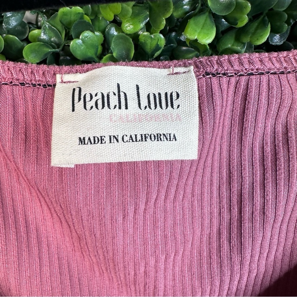 Mauve pink sheer sleeve ribbed body suit - Picture 7 of 9
